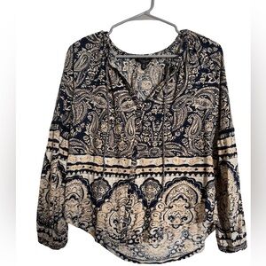 Lucky Brand Bohemian Paisley Blouse Size Small